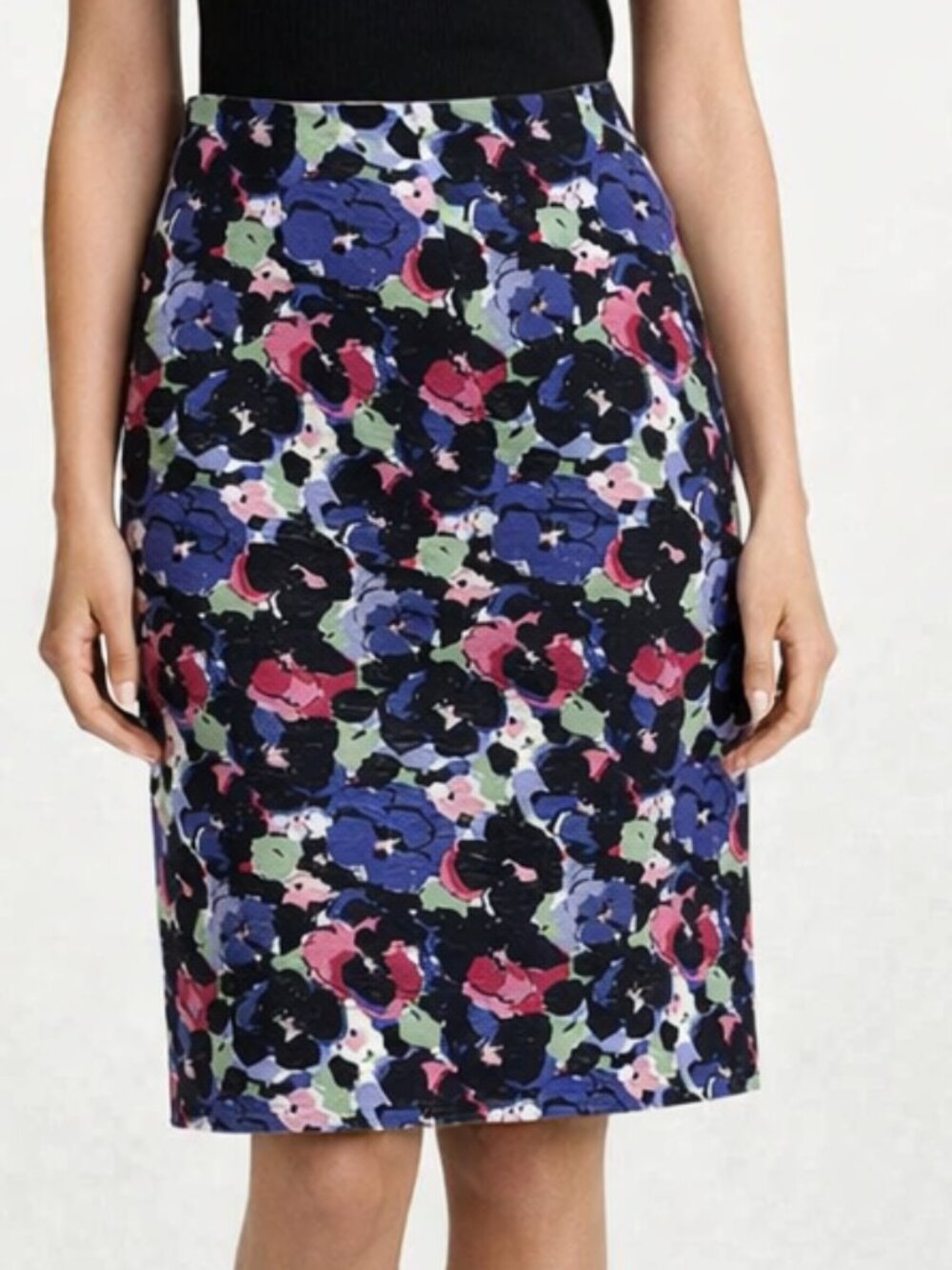 Talbots Floral Watercolor Pencil Skirt Size 12, Cotton